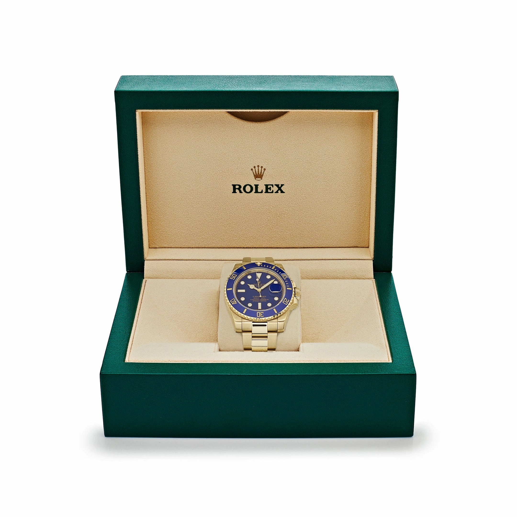Rolex Submariner Date 116618LB Yellow Gold Blue Diamond Dial (2018)