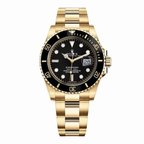 Rolex Submariner Date 40mm - Ref: 116618BLN - Black Dial, 18K Yellow Gold Oyster Bracelet Watch