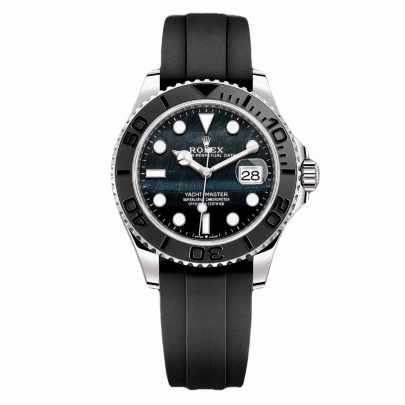 Rolex Yachtmaster 42mm - Ref: 226659 - Falcon Dial & 18K White Gold Case, Black Oysterflex Bracelet Men's Watch