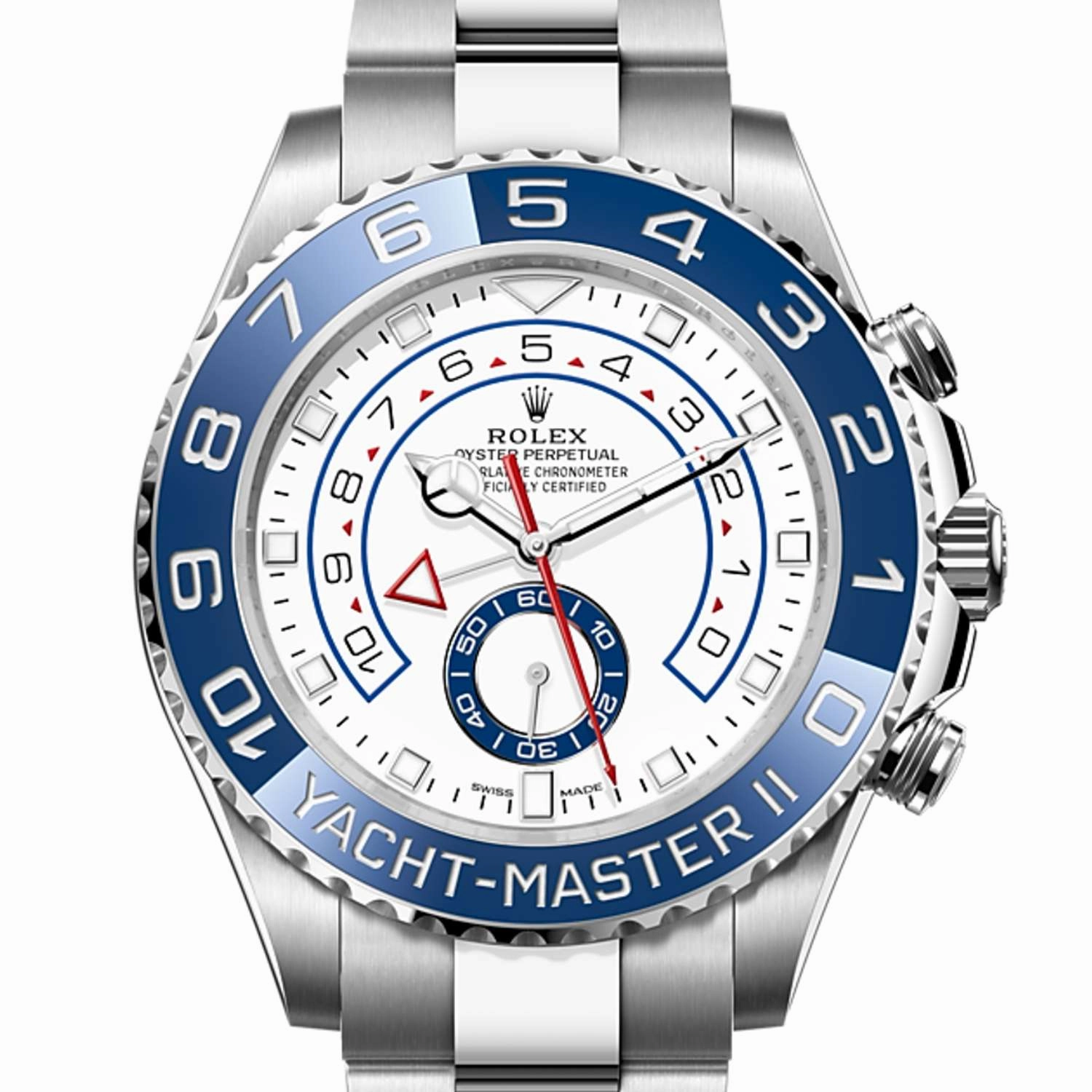 Rolex Yachtmaster II 44mm - Ref: 116680-0002 - White Dial, Stainless Steel Oyster Bracelet Men's Watch