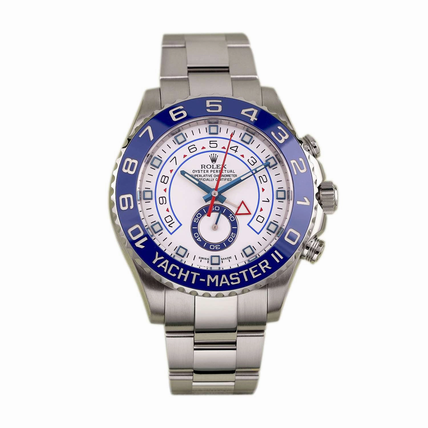 Rolex Yachtmaster II 44mm - Ref: 116680-0002 - White Dial, Stainless Steel Oyster Bracelet Men's Watch