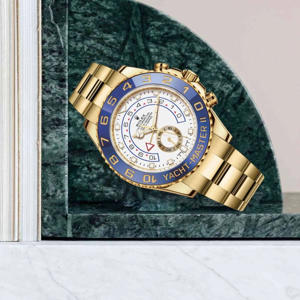 Rolex Yachtmaster II 44mm - Ref: 116688-0002 - White Dial, 18K Yellow Gold Oyster Bracelet Men's Watch