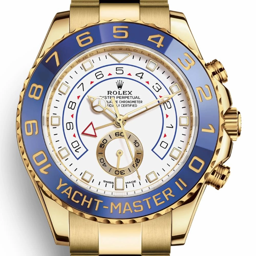 Rolex Yachtmaster II 44mm - Ref: 116688-0002 - White Dial, 18K Yellow Gold Oyster Bracelet Men's Watch