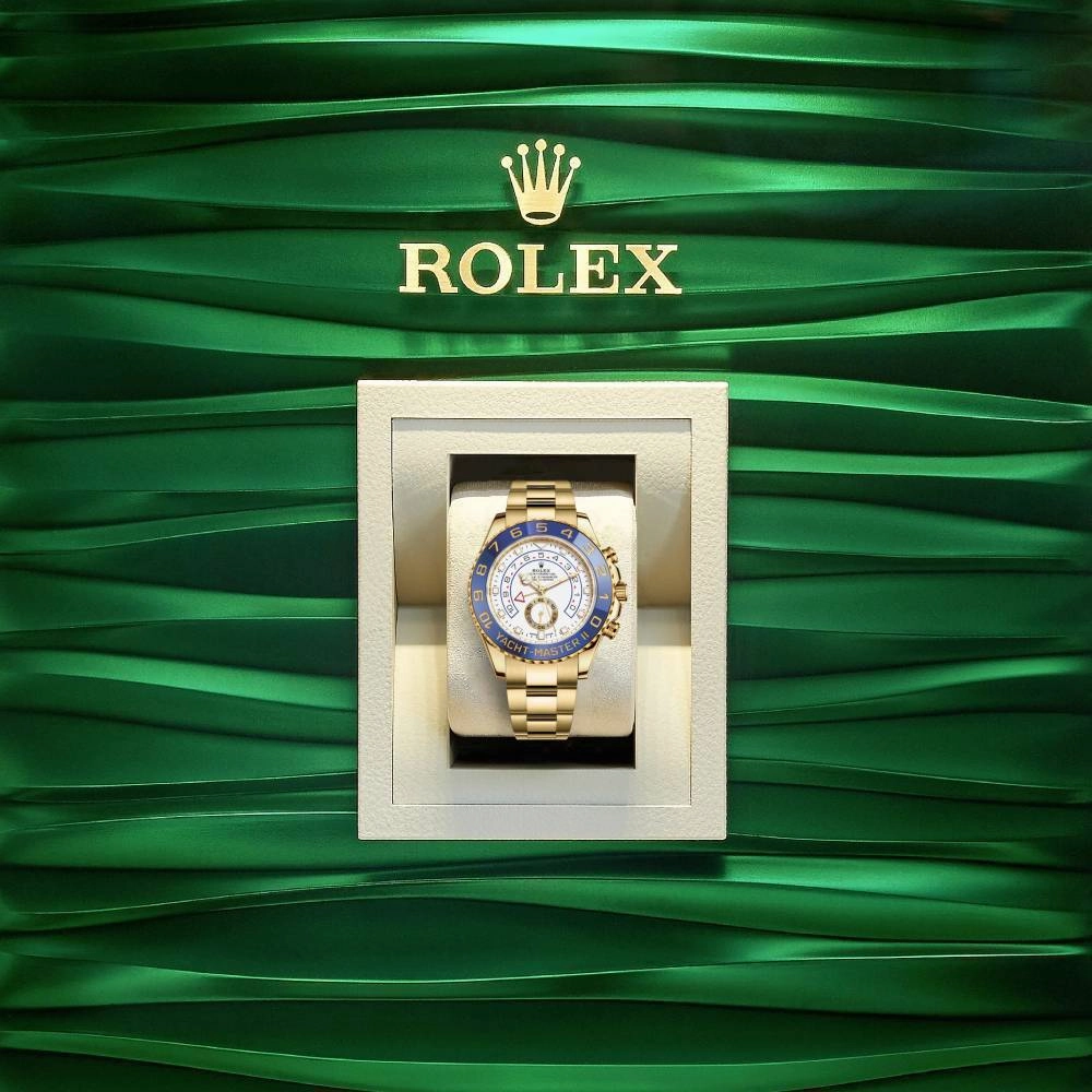 Rolex Yachtmaster II 44mm - Ref: 116688-0002 - White Dial, 18K Yellow Gold Oyster Bracelet Men's Watch