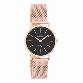 Rose gold coloured OOZOO watch with metal mesh bracelet - C20234