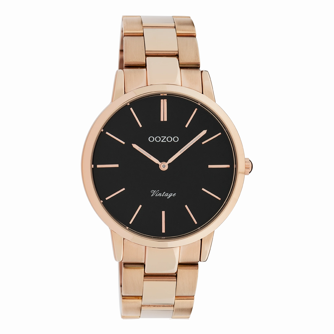 Rose gold coloured OOZOO watch with stainless steel bracelet - C20037