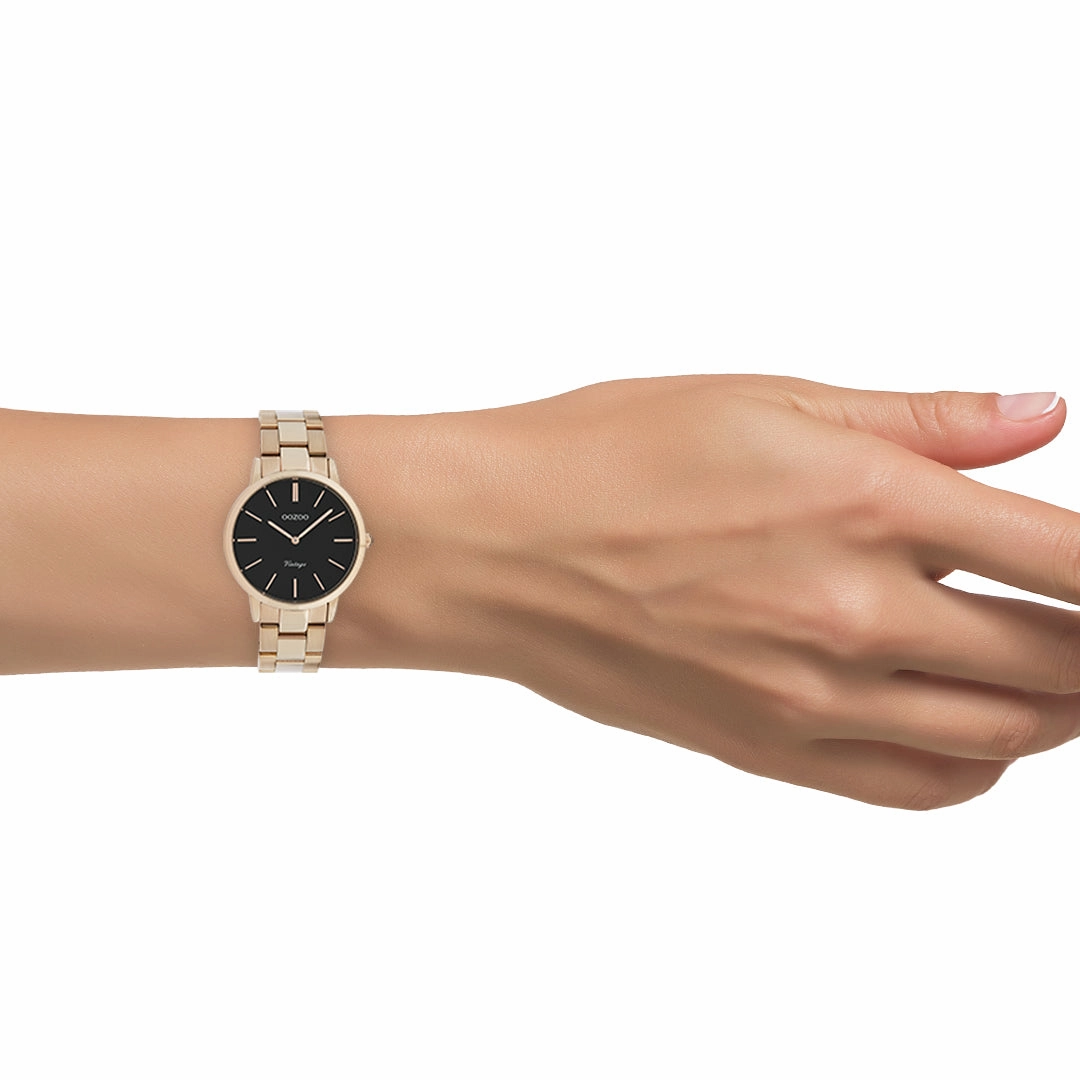 Rose gold coloured OOZOO watch with stainless steel bracelet - C20049