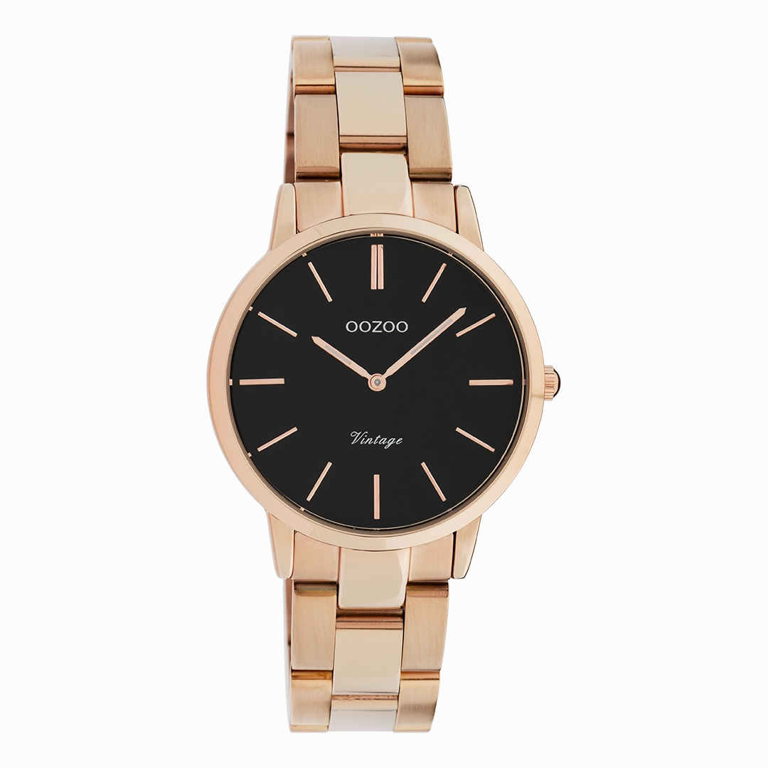 Rose gold coloured OOZOO watch with stainless steel bracelet - C20049