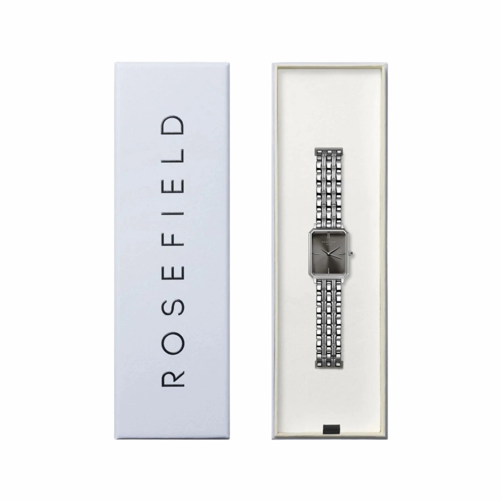 Rosefield The Octagon Grey Sunray Steel Silver Watch OGSSS-O80