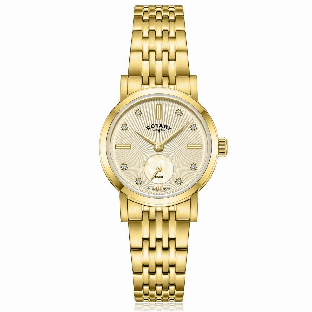 Rotary Dress Diamond Set Ladies Watch Gold PVD LB05323/03/D