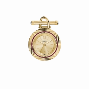 Scarlette Three-Hand Gold-Tone Stainless Steel Watch Brooch
