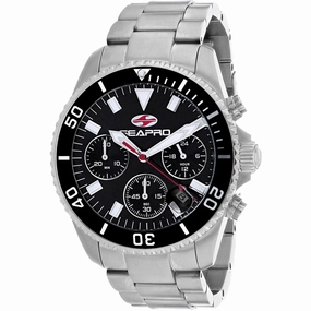 Seapro Men's Watch - Scuba 200 Chrono Black Dial Stainless Steel Bracelet | SP4351