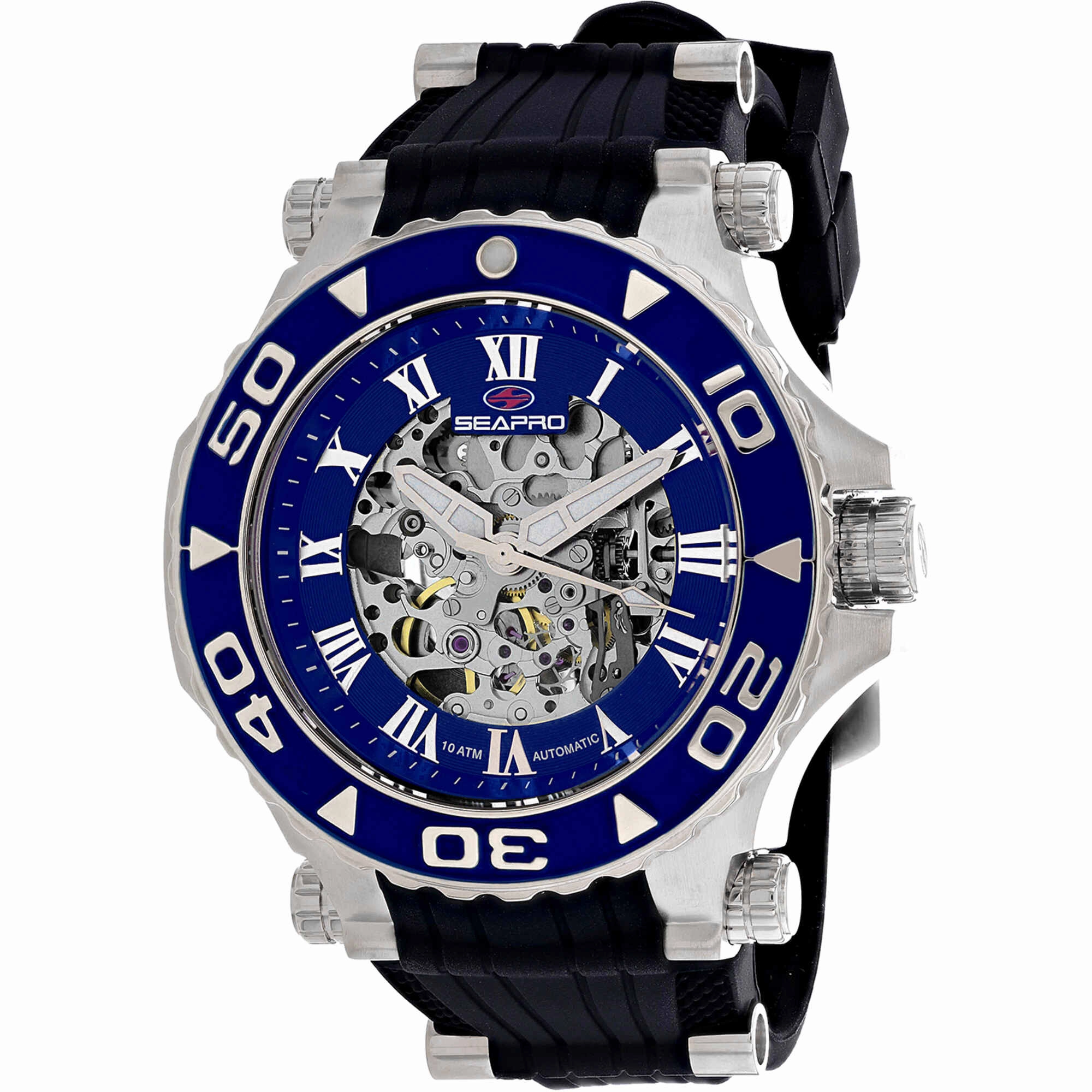 Seapro Men's Watch - Seaway Automatic Blue Dial Black Rubber Strap | SP7750