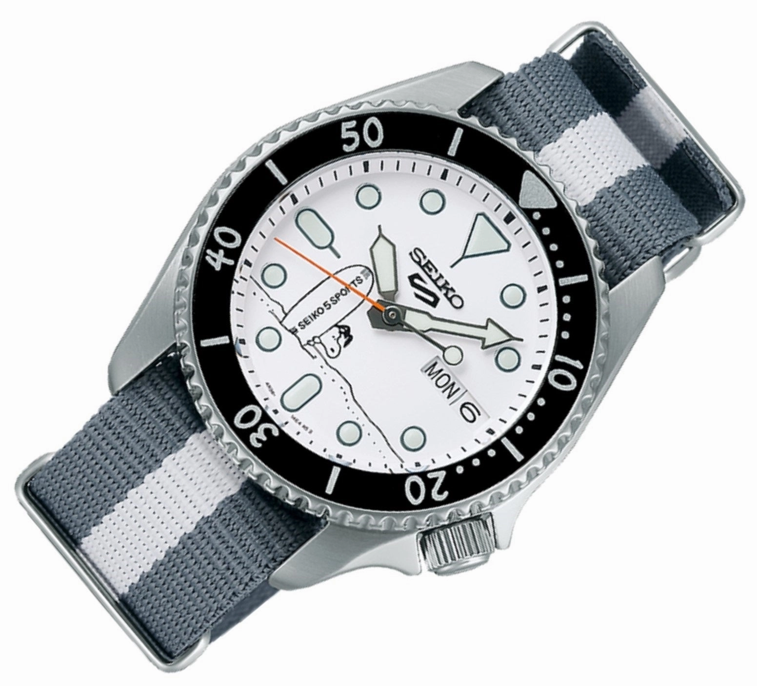 Seiko 5 Sports SRPK25K1 Snoopy Peanut Surfboard 55th Anniversary Limited Ed Automatic Watch for Men