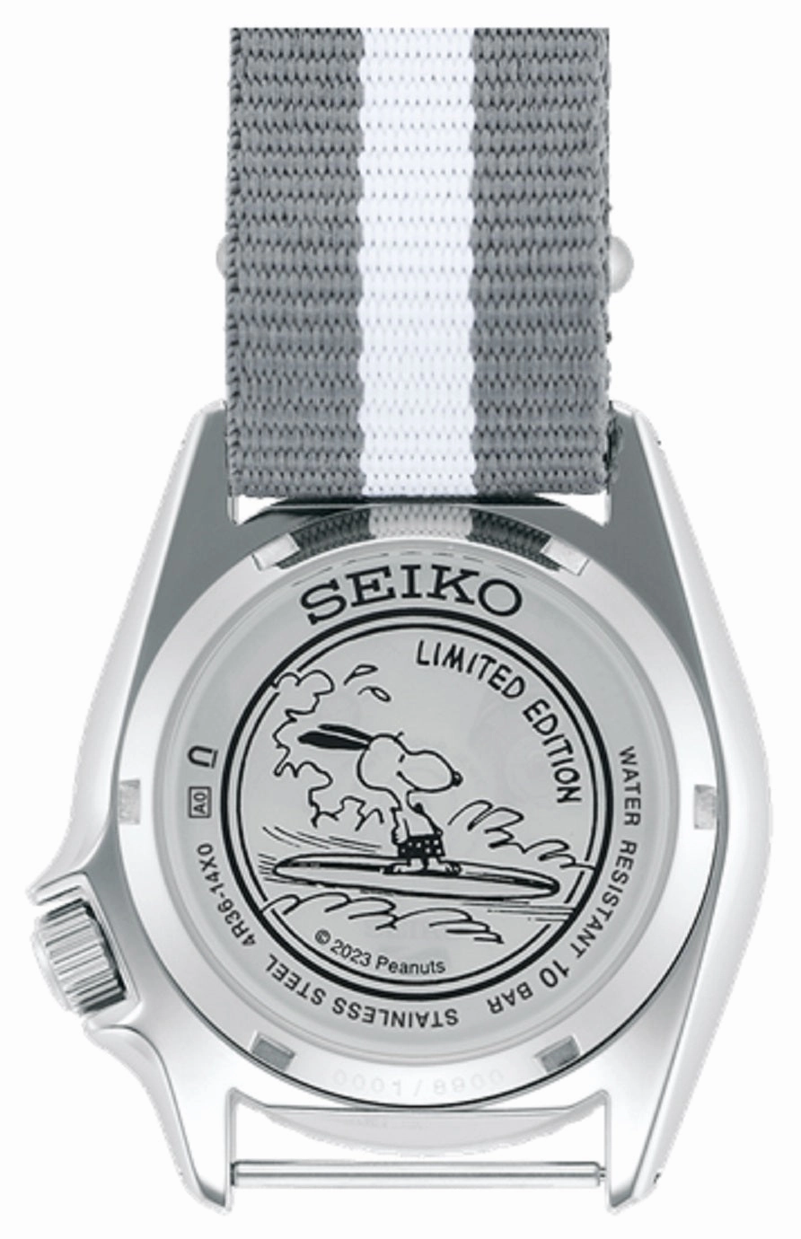 Seiko 5 Sports SRPK25K1 Snoopy Peanut Surfboard 55th Anniversary Limited Ed Automatic Watch for Men