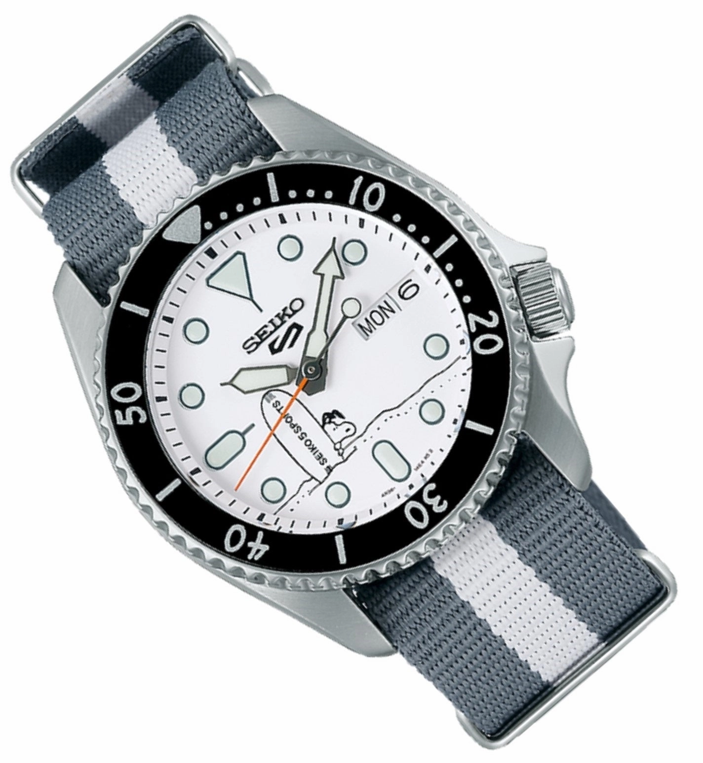 Seiko 5 Sports SRPK25K1 Snoopy Peanut Surfboard 55th Anniversary Limited Ed Automatic Watch for Men