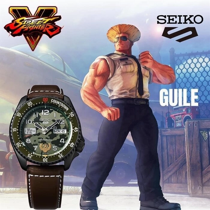 Seiko 5 SRPF21K1 Street Fighter "Guile" Automatic Watch for Men's