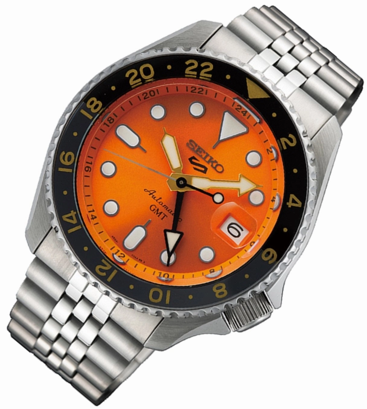 Seiko 5 SSK005K1 Sports Mikan Orange GMT Automatic Watch for Men