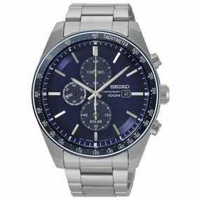 Seiko Men's Chronograph Watch - Discover More Blue Dial Bracelet | SSC719P1