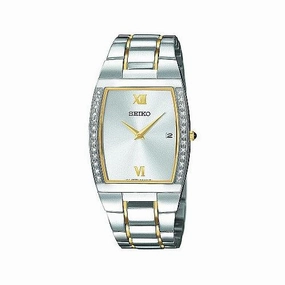 Seiko Men's Two Tone Quartz Diamond Watch SKP321