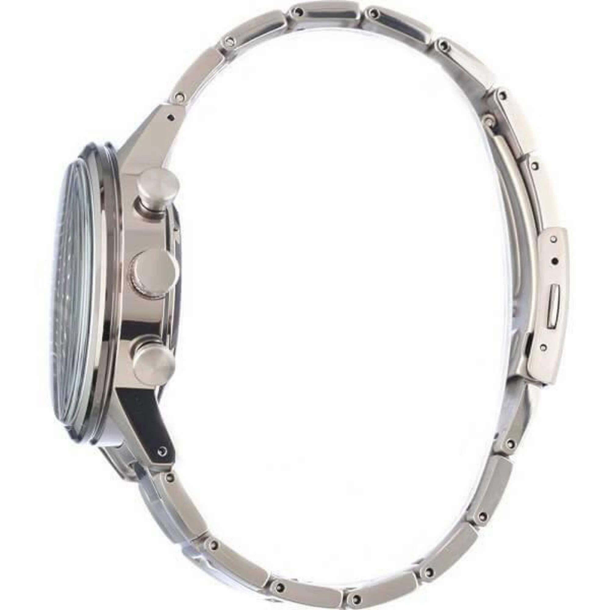 Seiko Men's Watch - Chronograph Quartz Blue Dial Grey Titanium Bracelet | SSB387