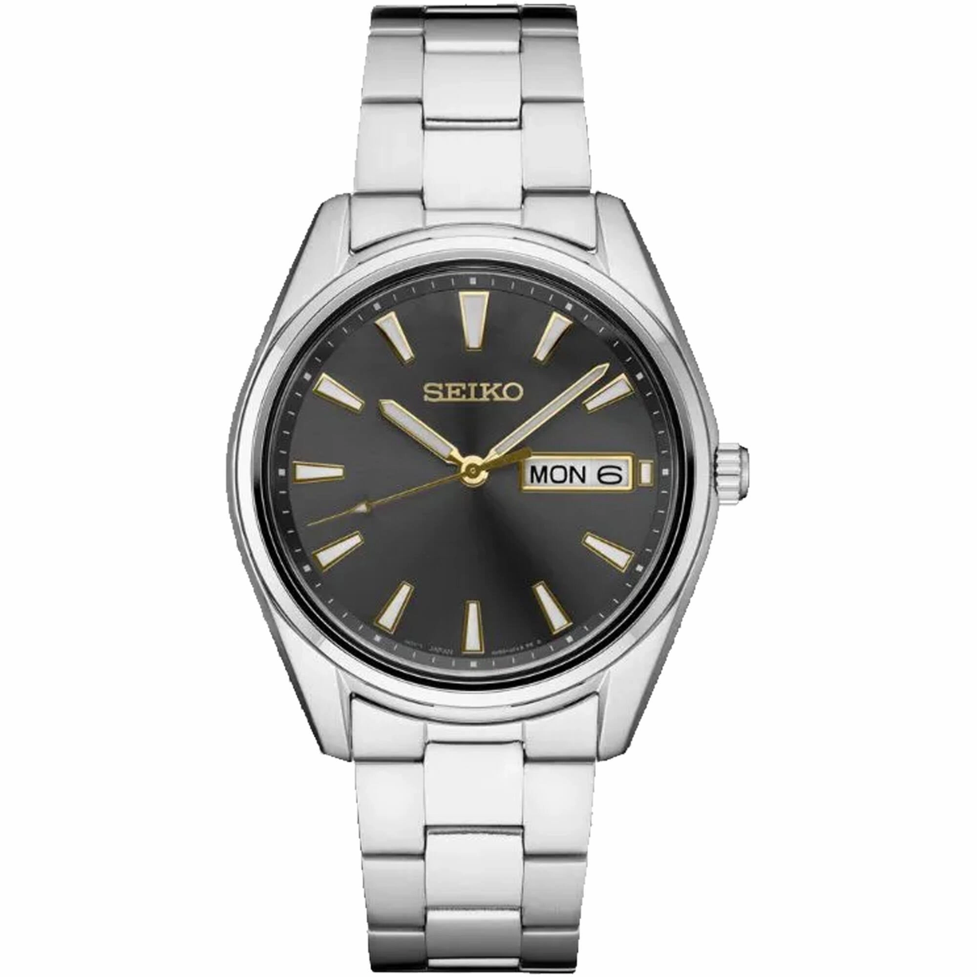 Seiko Men's Watch - Essentials Charcoal Dial Stainless Steel Bracelet | SUR343