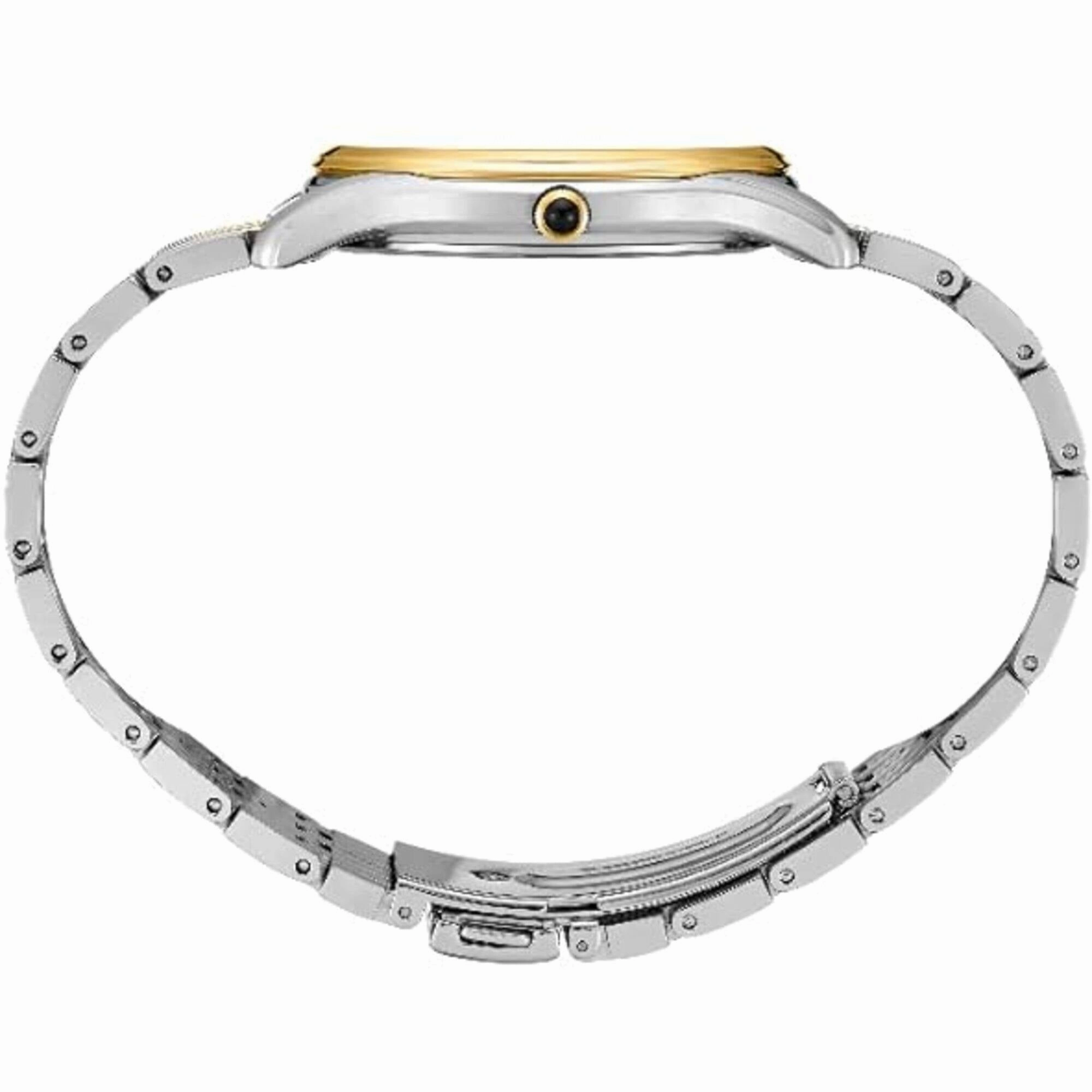 Seiko Men's Watch - Essentials Quartz Silver Tone Dial Two Tone Bracelet | SRK048