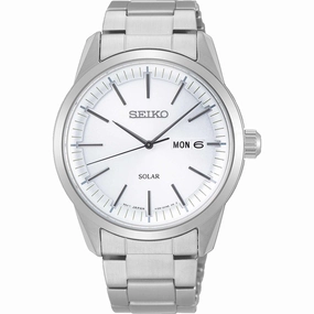 Seiko Men's Watch - Power Reserve Date White Dial Stainless Steel Bracelet | SNE523P1