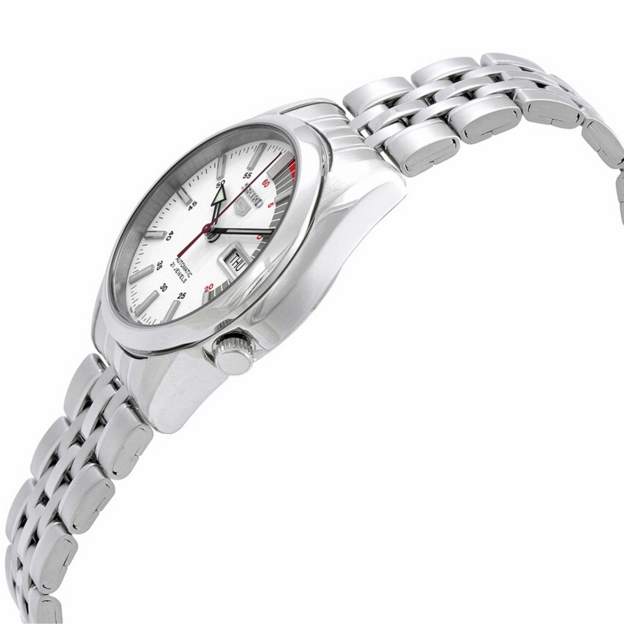 Seiko Men's Watch - Series 5 Automatic White Dial Stainless Steel Bracelet | SNK369K1