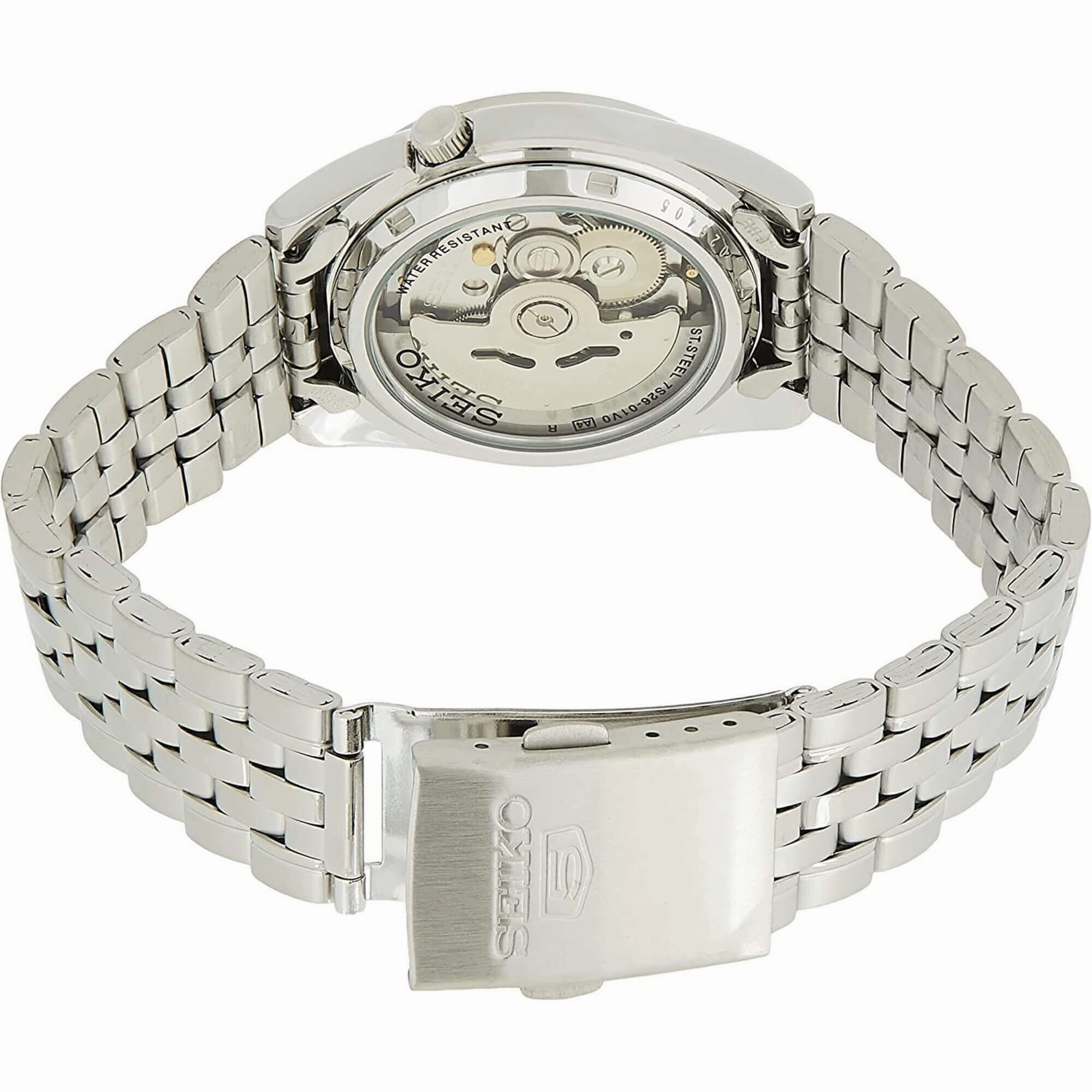 Seiko Men's Watch - Series 5 Automatic White Dial Stainless Steel Bracelet | SNK369K1