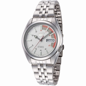 Seiko Men's Watch - Series 5 Automatic White Dial Stainless Steel Bracelet | SNK369K1