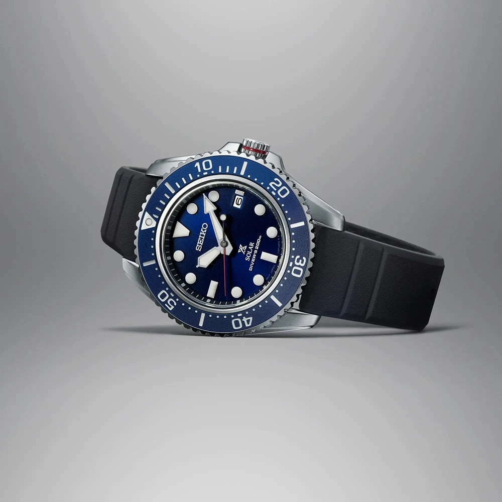 Seiko Prospex Solar Divers Watch Silicone Strap SNE593P1