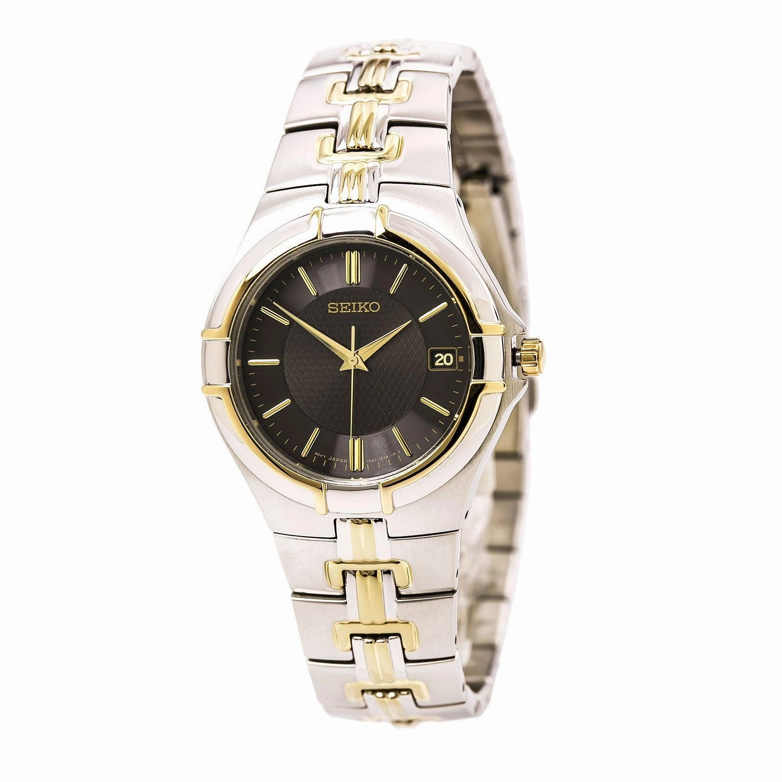 Seiko SGEC68 Men's Two Tone Yellow Gold Dial Steel Bracelet Watch