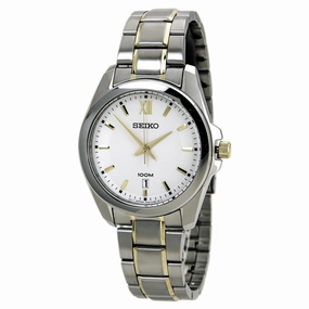Seiko SGEG63 Men's White Dial Two Tone Stainless Steel Bracelet Date Watch