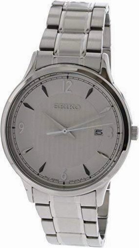 Seiko SGEH79P1 Men's Classic White Dial Steel Bracelet Watch