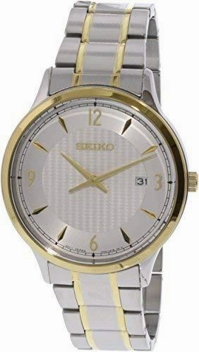 Seiko SGEH82P1 Men's Classic White Dial Two Tone Steel Watch