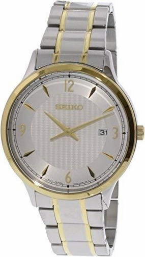 Seiko SGEH82P1 Men's Classic White Dial Two Tone Steel Watch