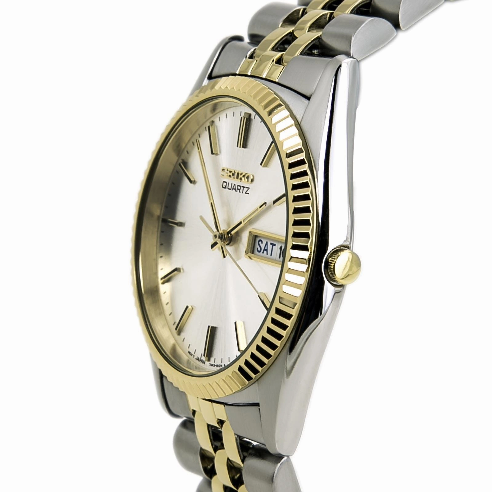Seiko SGF204 Men's Day Date Quartz Dress Two Tone Watch