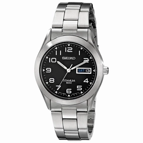 Seiko SGG711 Men's Black Dial Titanium Bracelet Watch
