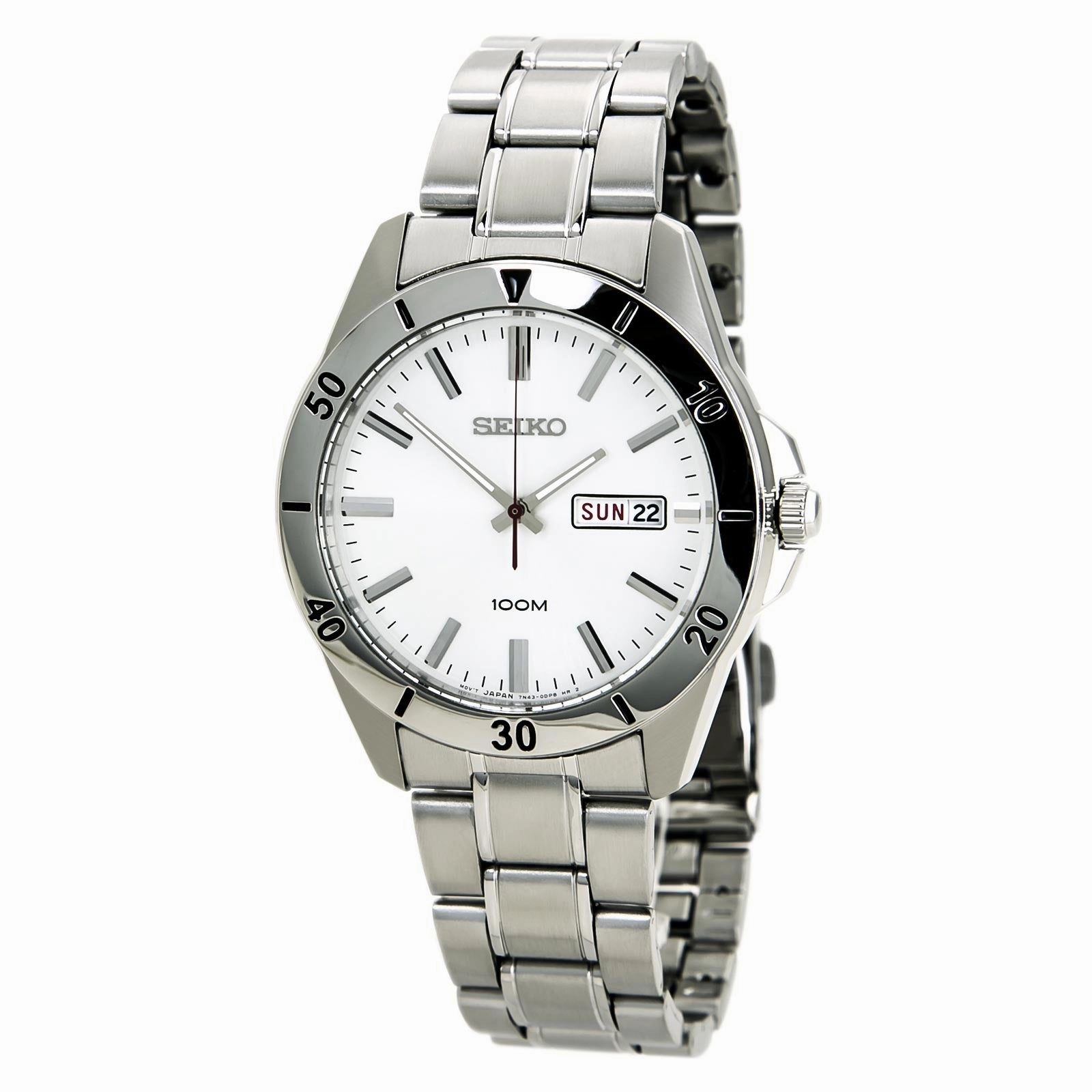 Seiko SGGA73 Men's Silver Dial Stainless Steel Bracelet Quartz Watch