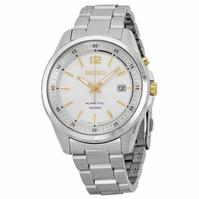 Seiko SKA601 Men's Silver Dial Stainless Steel Bracelet Kinetic Watch