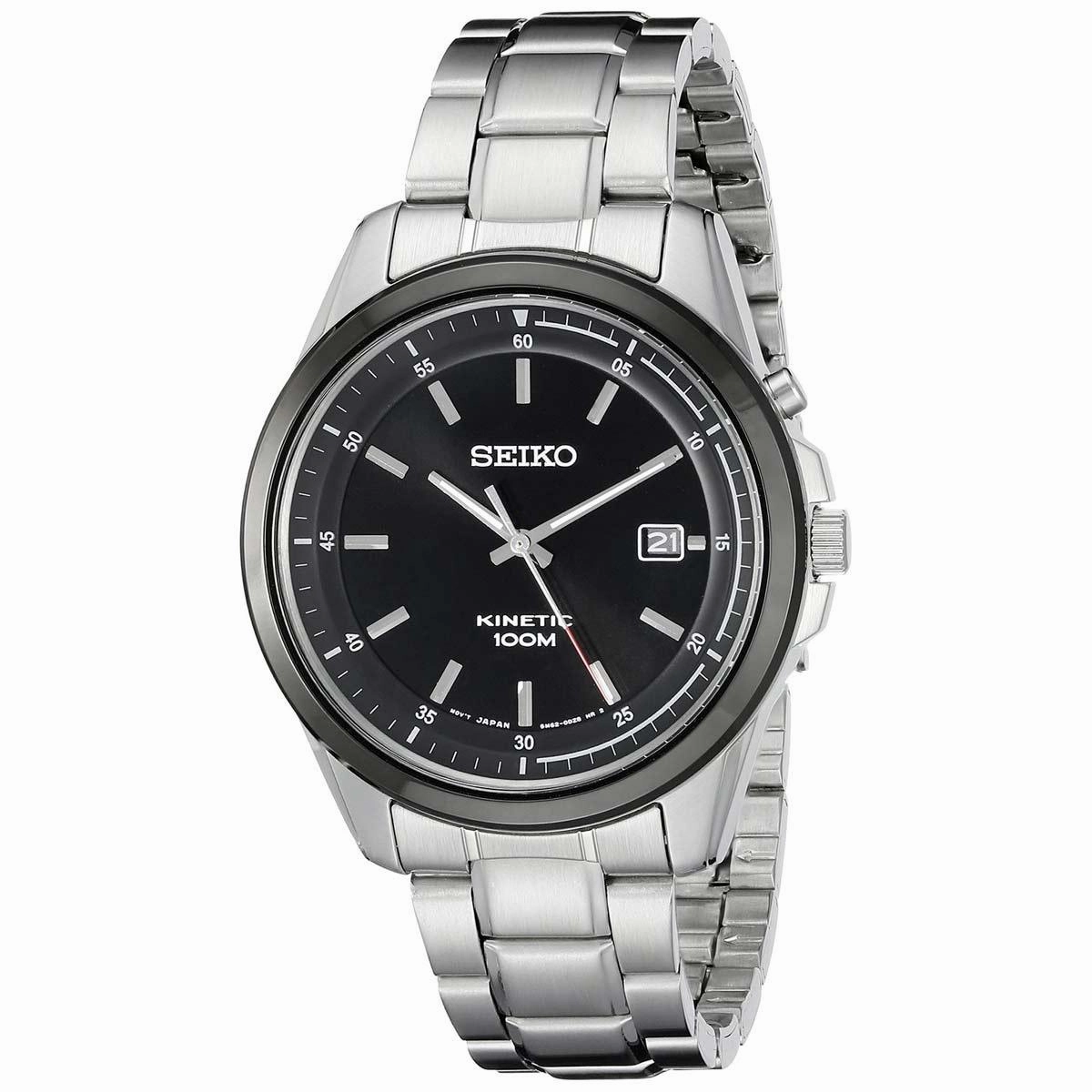 Seiko SKA679 Men's Two Tone Dial Stainless Steel Bracelet Kinetic Watch
