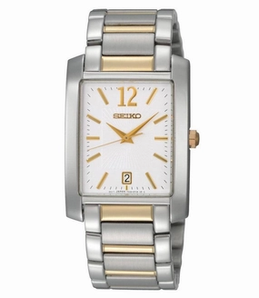Seiko SKK709 Men's Dress Two Tone Stainless Steel White Dial Quartz Watch