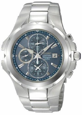 Seiko SNAD51 Men's Coutura Light Blue Dial Chronographs Stainless Steel Watch