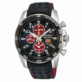Seiko SNAE75P1 Men's FC Barcelona Sportura Chronograph Alarm Watch