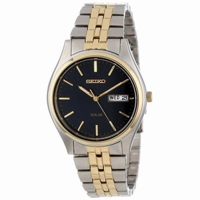 Seiko SNE034 Men's Quartz Solar Two Tone Stainless Steel Watch