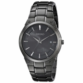 Seiko SNE325 Men's Core Solar Black Dial Black IP Steel Bracelet Power Reserve Watch