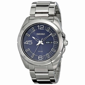 Seiko SNE337 Men's Solar Millennial Blue Dial Stainless Steel Bracelet Watch