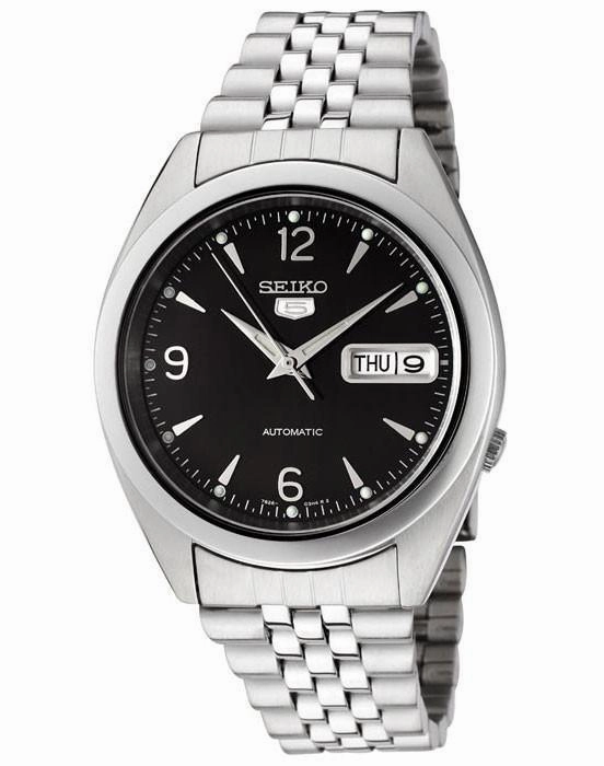 Seiko SNK135K Men's Automatic Stainless Steel Black Dial Watch