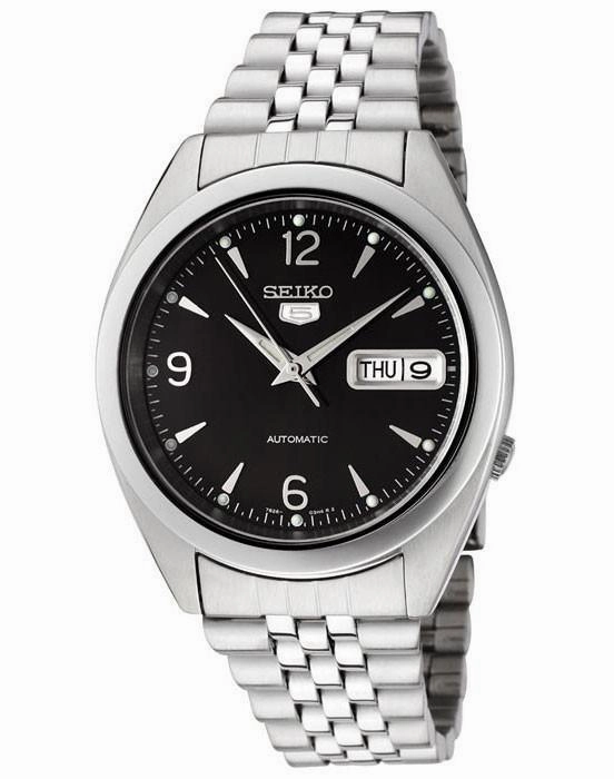 Seiko SNK135K Men's Automatic Stainless Steel Black Dial Watch